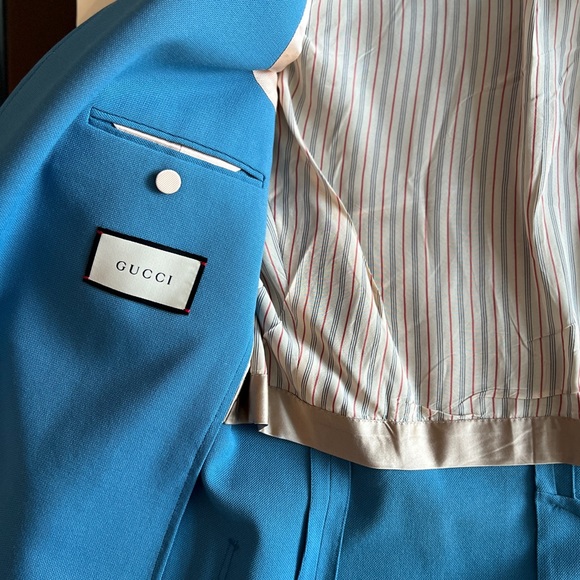 - Gucci Solid Wool-Blend Blue Sport Coat - Picture 4 of 7